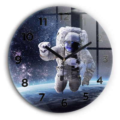 Astronaute au-dessus du sol Horloge ronde murale 60 cm