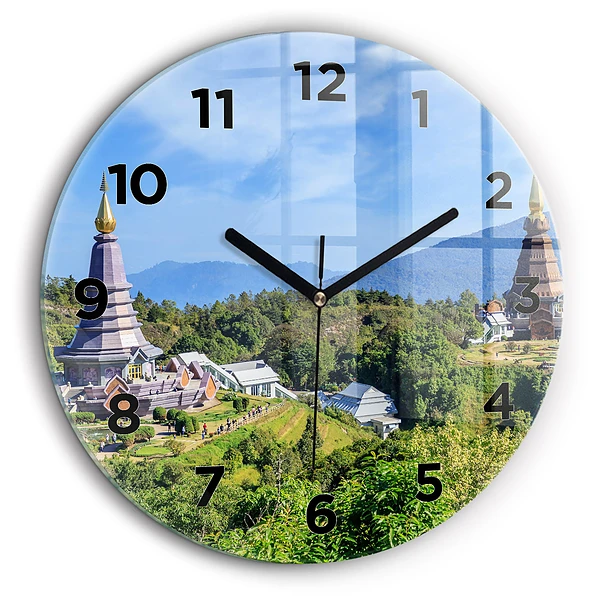 Parc national de Chiang Mai Pendule murale ronde 60 cm