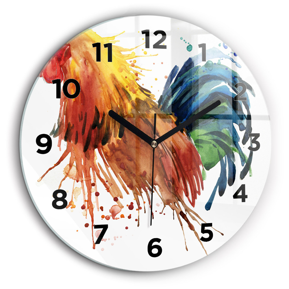 Coq coloré Horloge ronde murale 60 cm