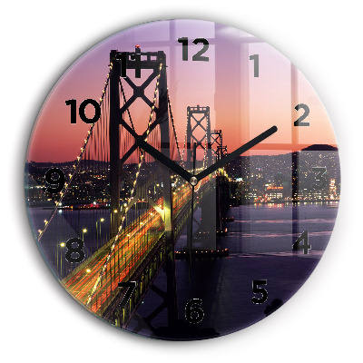 Coucher de soleil aux USA Pendule murale ronde 60 cm