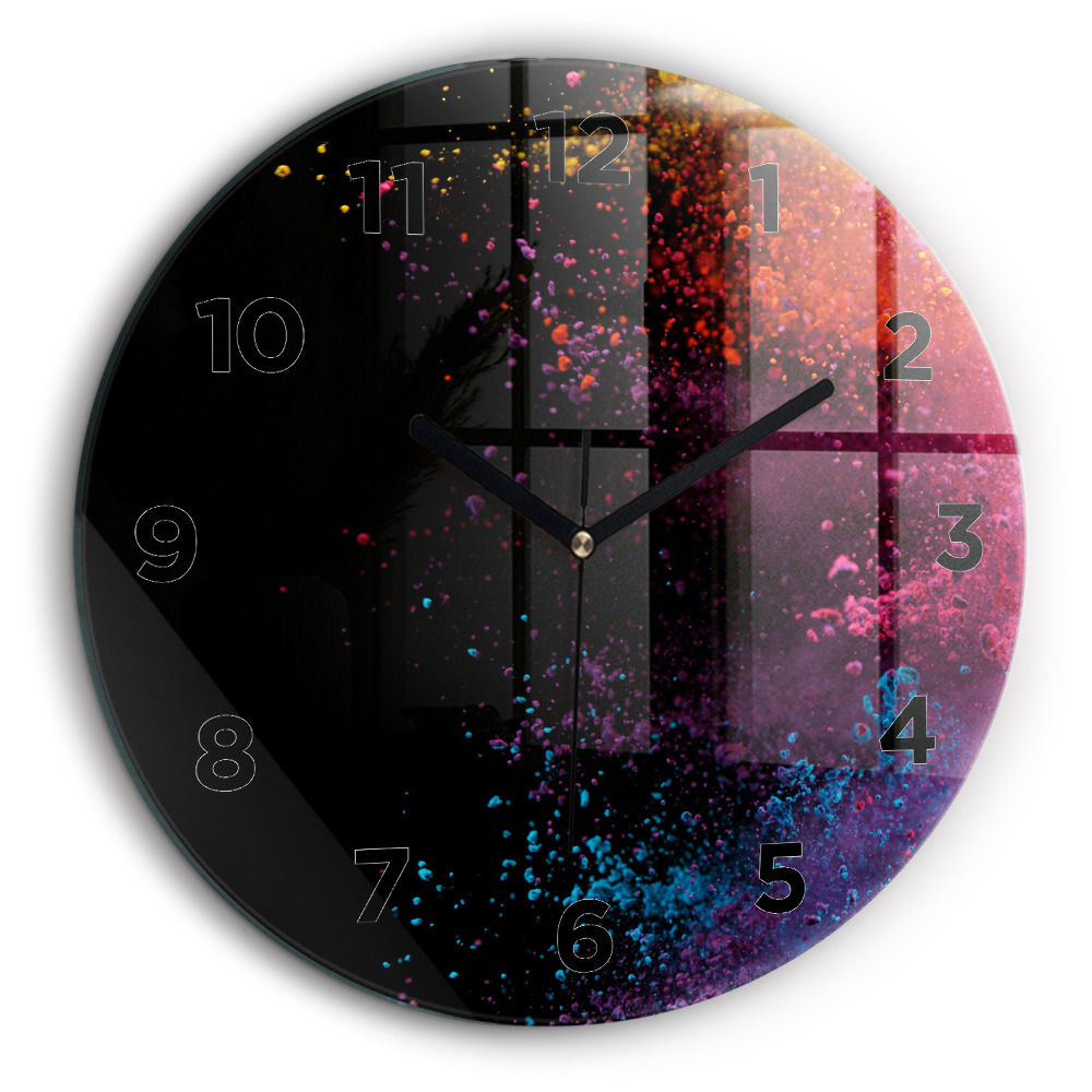 Une explosion de couleurs Horloge ronde 60 cm
