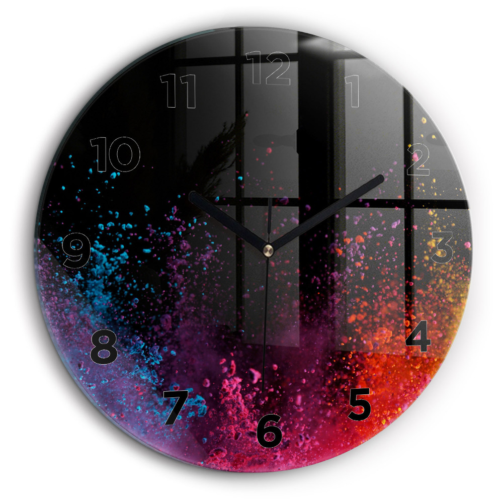 Une explosion de couleurs Horloge ronde murale 60 cm