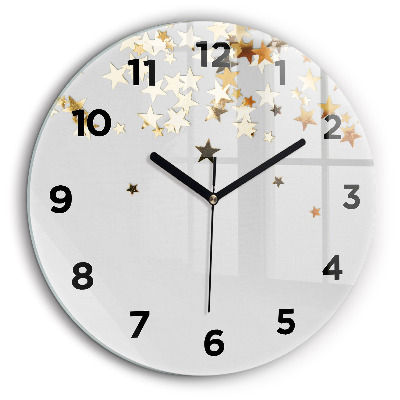 Étoiles dorées Horloge ronde 60 cm