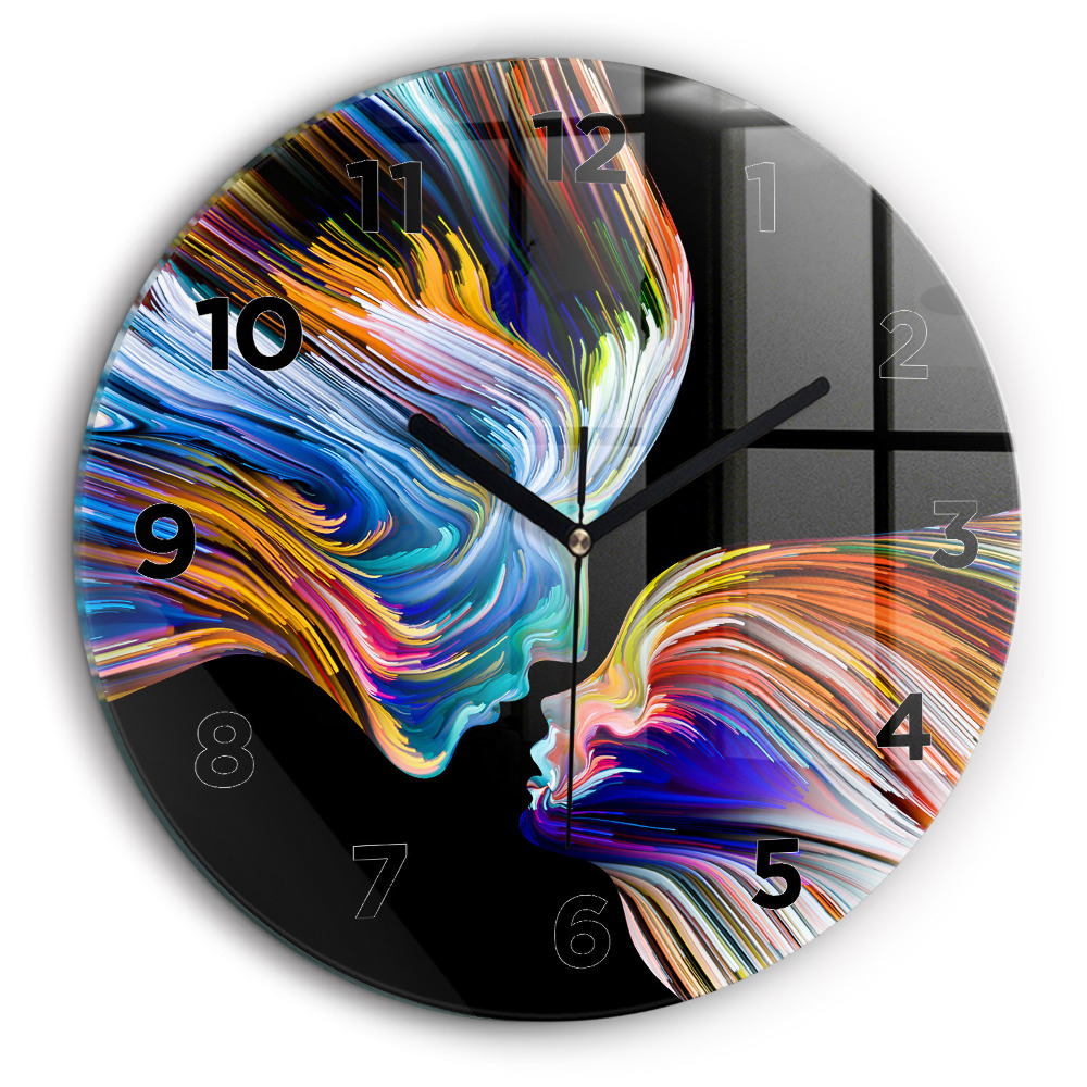 Art émotionnel Horloge ronde en verre 60 cm