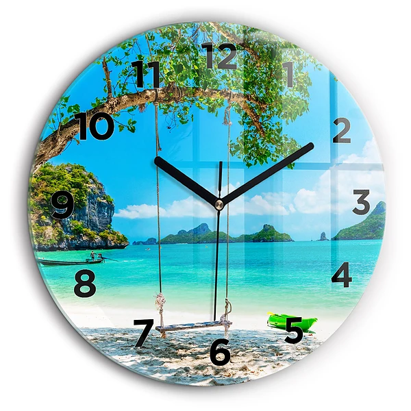 Île ensoleillée en Thaïlande Pendule murale ronde 60 cm