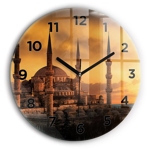 Mosquée d'Istanbul Horloge ronde murale 60 cm