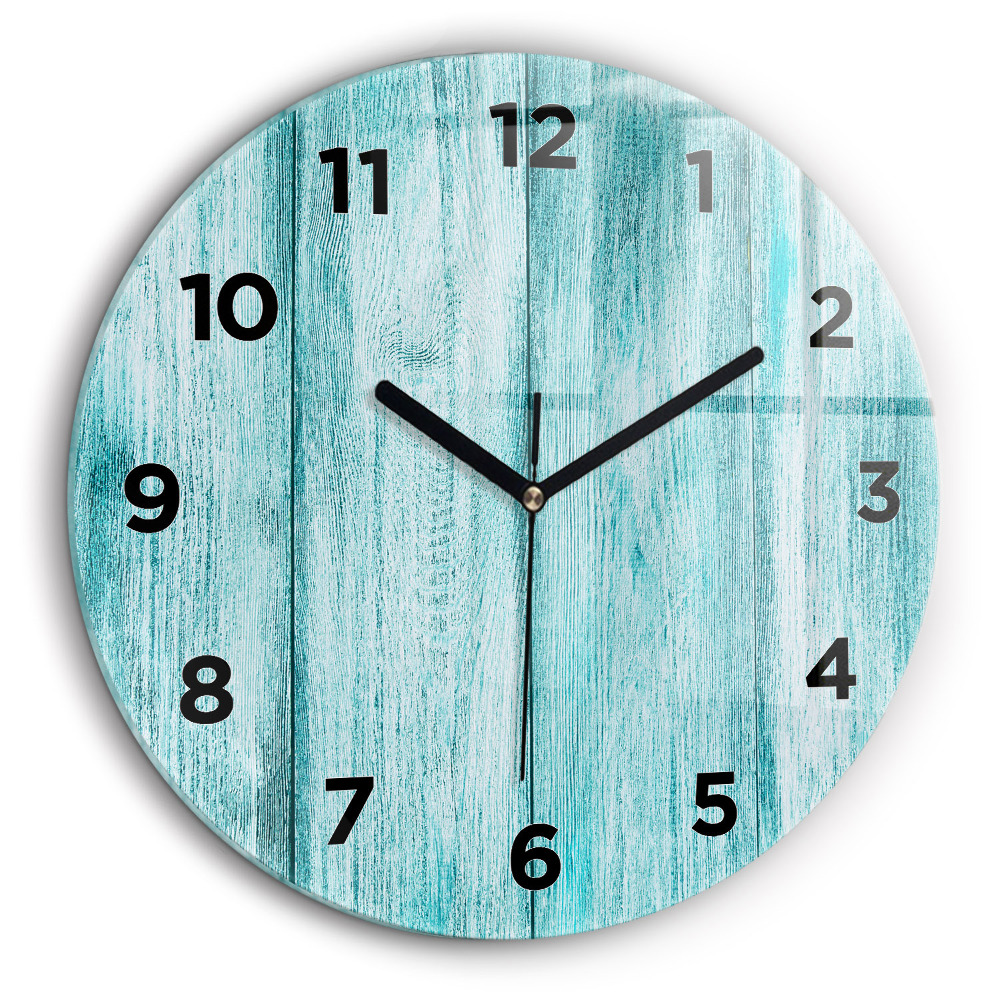 Vieux bois bleu Horloge ronde murale 60 cm
