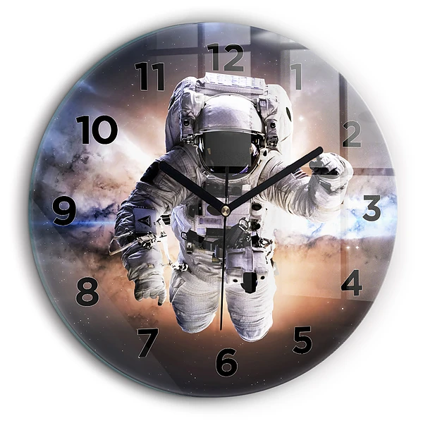 Astronaute dans l'espace Pendule murale ronde 60 cm