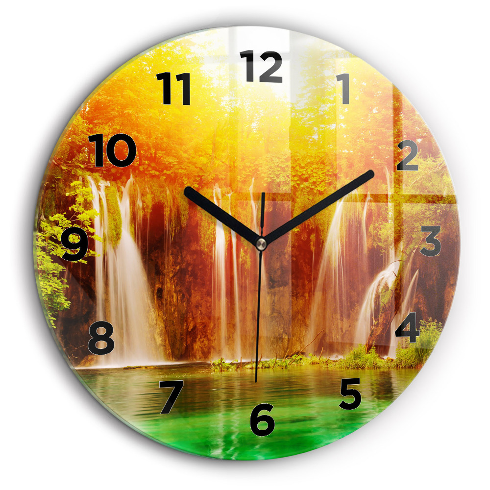 Vue d'une cascade Horloge ronde murale 60 cm