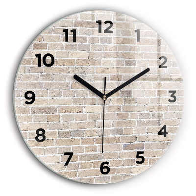 Mur de briques Horloge ronde murale 60 cm