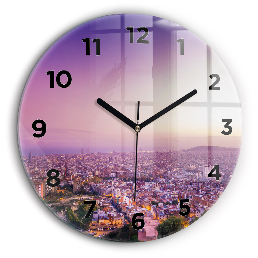 Barcelone Bunkers El Carmel Horloge ronde en verre 60 cm