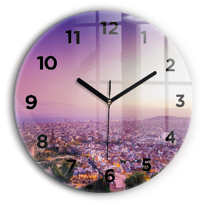 Barcelone Bunkers El Carmel Horloge ronde en verre 60 cm