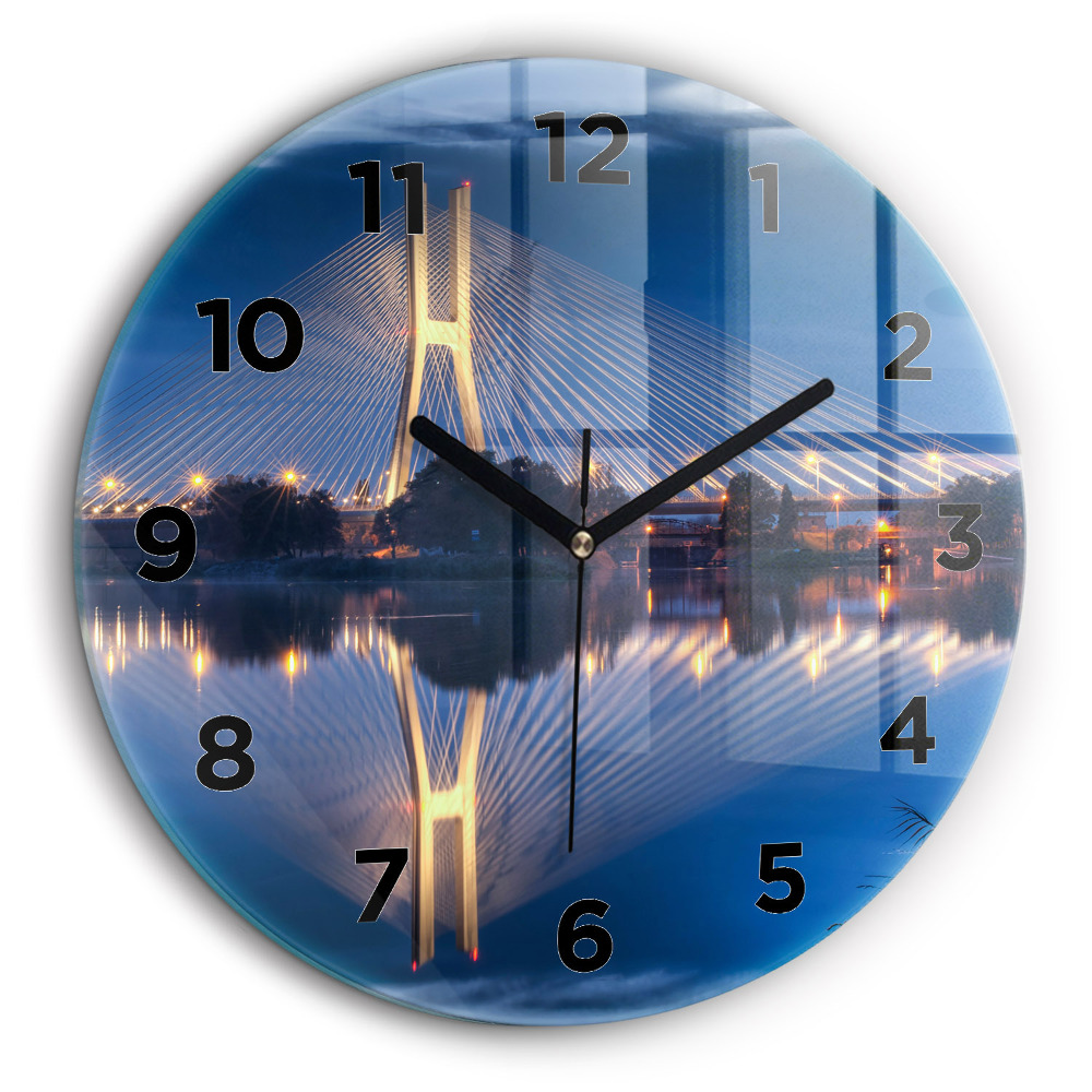 Pont Rędziński Wroclaw Horloge ronde en verre 60 cm
