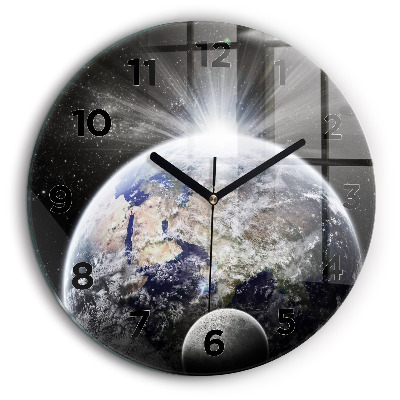Terre Lune Soleil Horloge ronde murale 60 cm