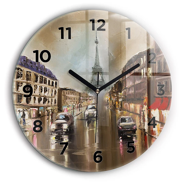 Architecture de la ville de Paris Horloge ronde murale 60 cm