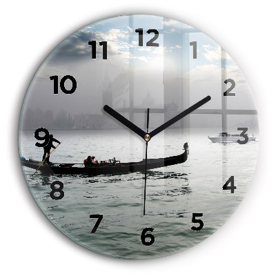 Gondole à Venise Pendule murale ronde 60 cm