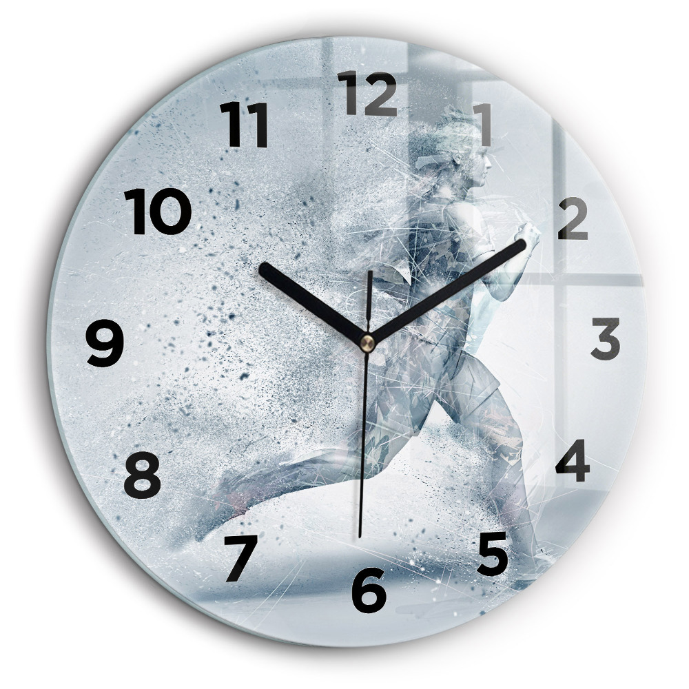 Homme courant Horloge ronde en verre 60 cm