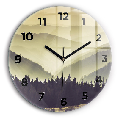 Pente de montagne brumeuse Horloge ronde murale 60 cm
