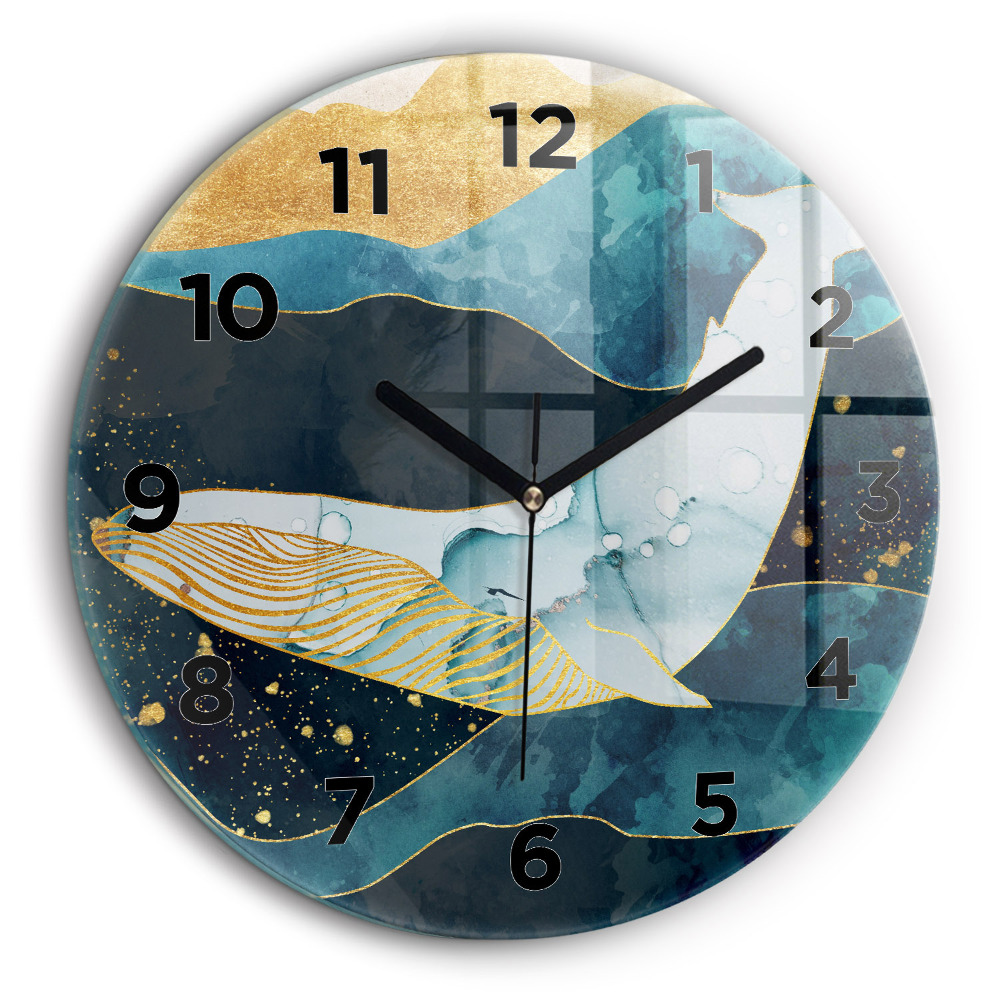 Baleine abstraite Horloge ronde 60 cm