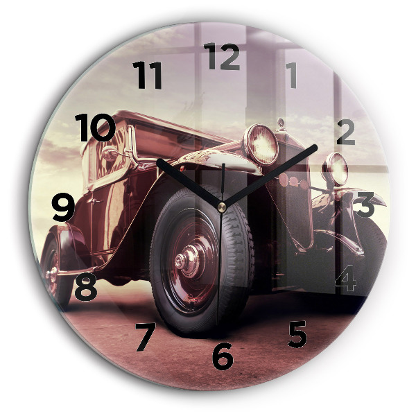 Voiture ancienne Horloge ronde murale 60 cm