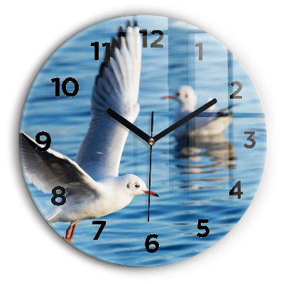 Mouettes à Gdynia Horloge ronde murale 60 cm