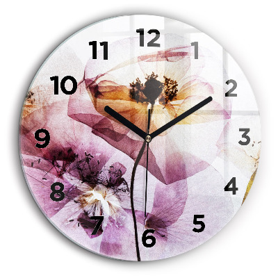 Fleurs de pavot sèches Horloge ronde 60 cm