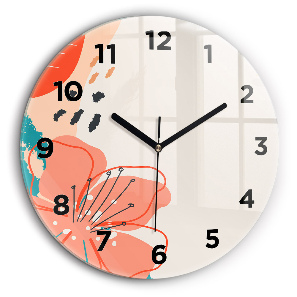 Plantes hawaïennes Horloge ronde en verre 60 cm