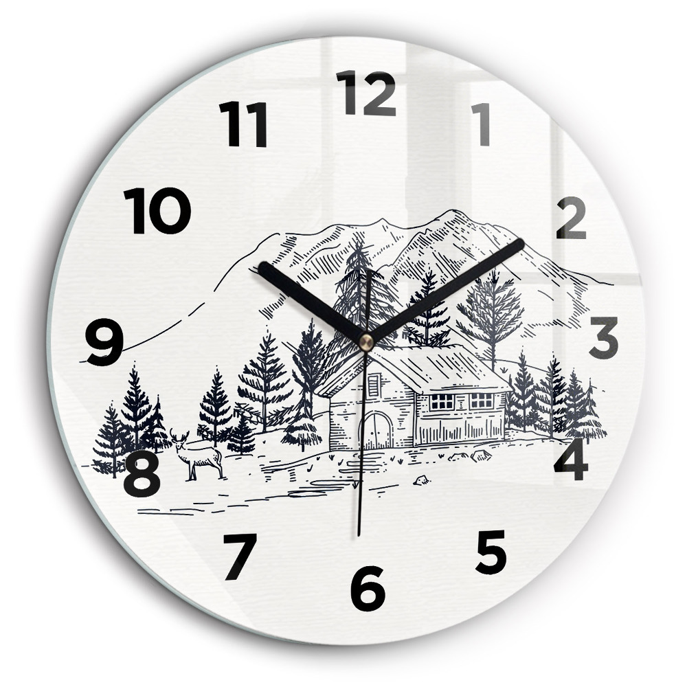 Ville en dessin animé Pendule murale ronde 60 cm