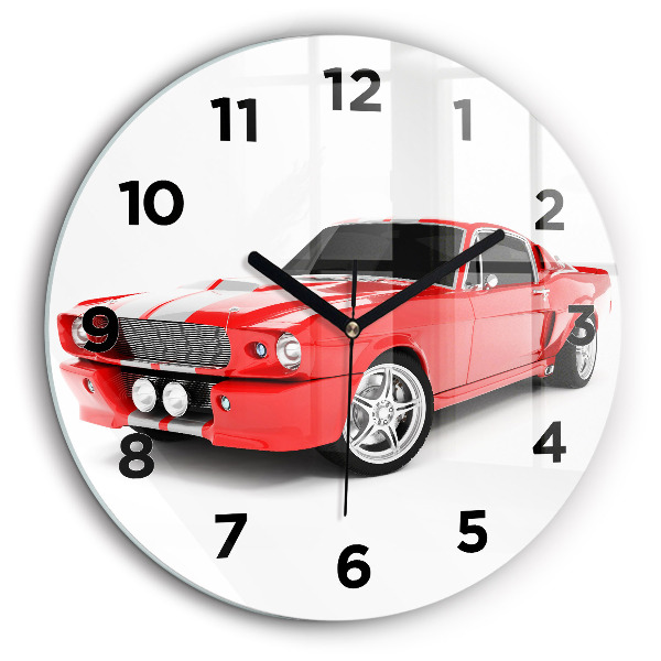 Voiture de sport Horloge ronde en verre 60 cm