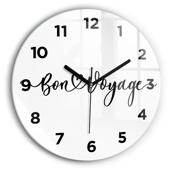 Inscription Bon voyage Horloge ronde murale 60 cm