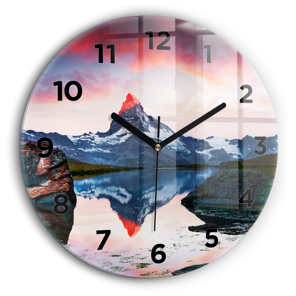Stellisee Lac du Cervin Pendule murale ronde 60 cm