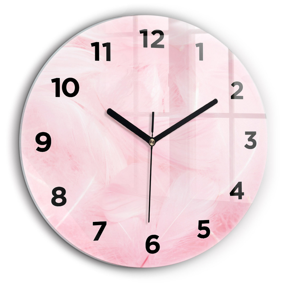 Plume abstraite Horloge ronde murale 60 cm