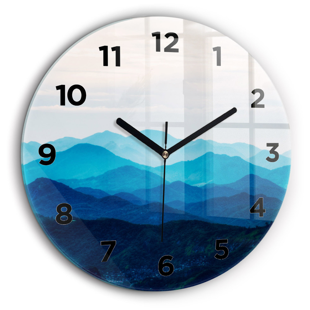 Montagne en aquarelle Horloge ronde 60 cm