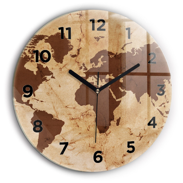 Carte du monde ancienne Pendule murale ronde 60 cm