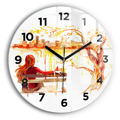 Paysage d'automne Horloge ronde murale 60 cm