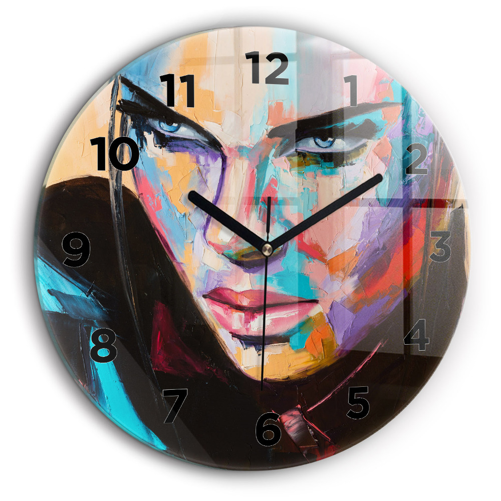Portrait d'une femme Pendule murale ronde 60 cm