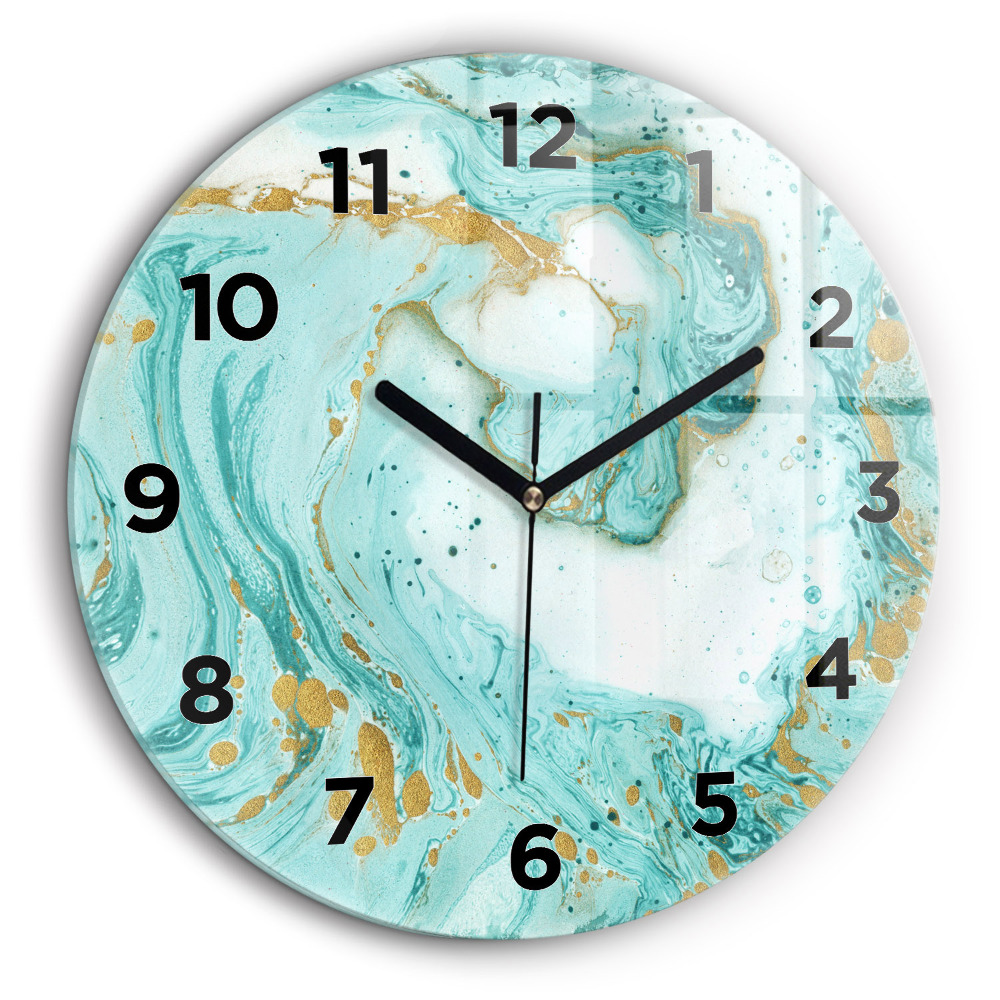 Texture de marbre Horloge ronde en verre 60 cm