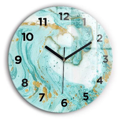 Texture de marbre Horloge ronde en verre 60 cm
