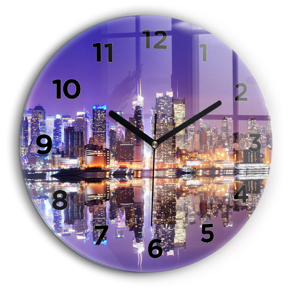 New York City la nuit Horloge ronde 60 cm
