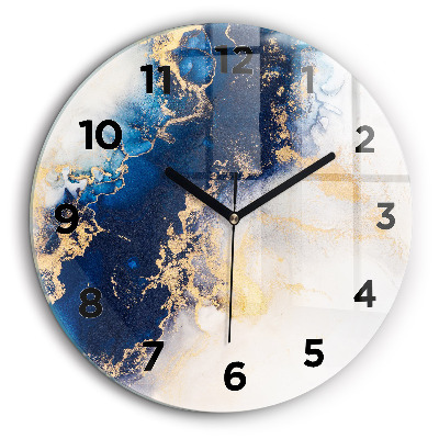 Motif de marbre Horloge ronde en verre 60 cm