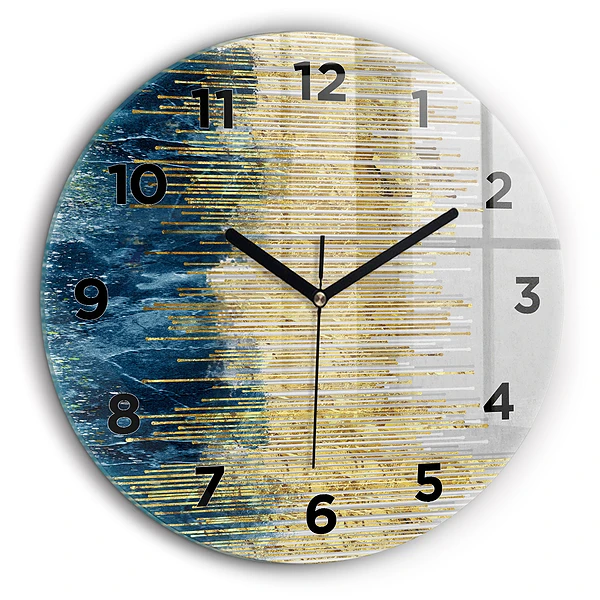 Motif décoratif et or Horloge ronde 60 cm
