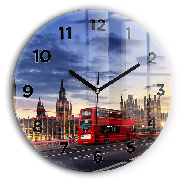Bus rouge de Londres Horloge ronde 60 cm