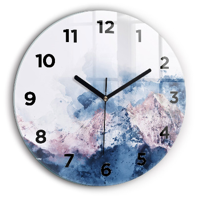 Chaînes de montagnes abstraites Pendule murale ronde 60 cm