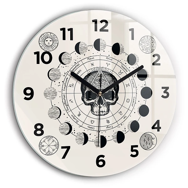 Phases de la lune Pendule murale ronde 60 cm