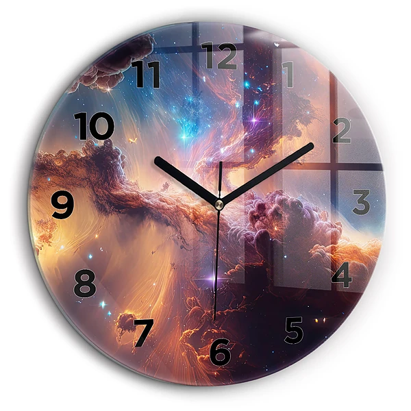Monde cosmique d'étoiles Horloge ronde murale 60 cm