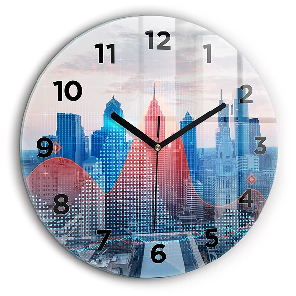 Gratte-ciel à Philadelphie Horloge ronde murale 60 cm