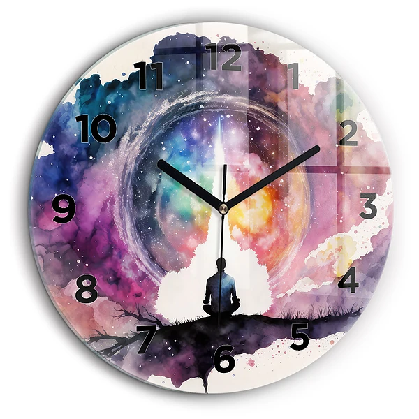 Méditation sur le mode de vie Pendule murale ronde 60 cm