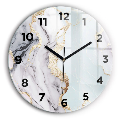 Marbre pastel Horloge ronde en verre 60 cm