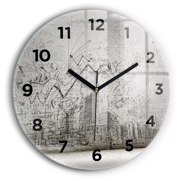 Croquis urbain Horloge ronde murale 60 cm