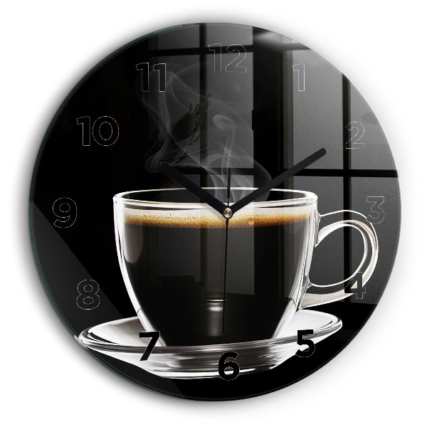 Café noir Horloge ronde murale 60 cm